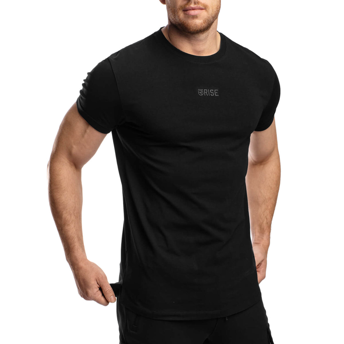Elite Roll Up Sleeves T-Shirt - Black