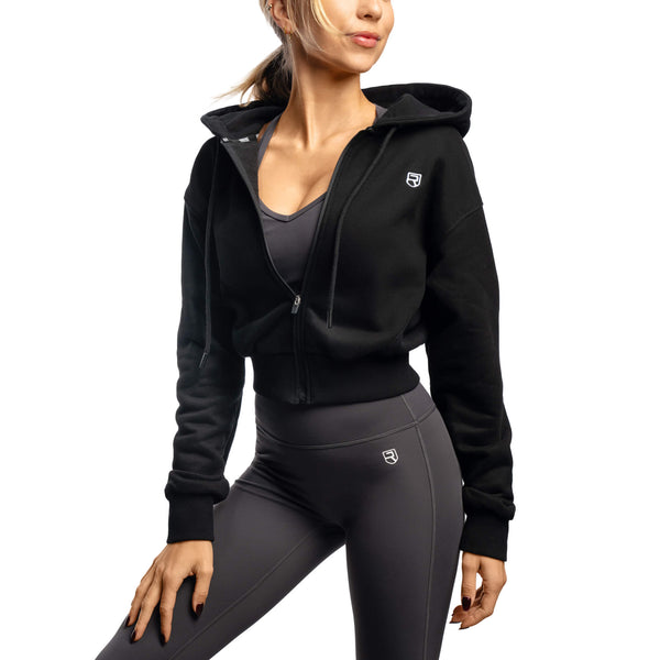 トップス KISHIDAMIKI cropped sweat zip top black Amazon.com: MAJECLO Women's Cropped Zip Up Hoodie Long