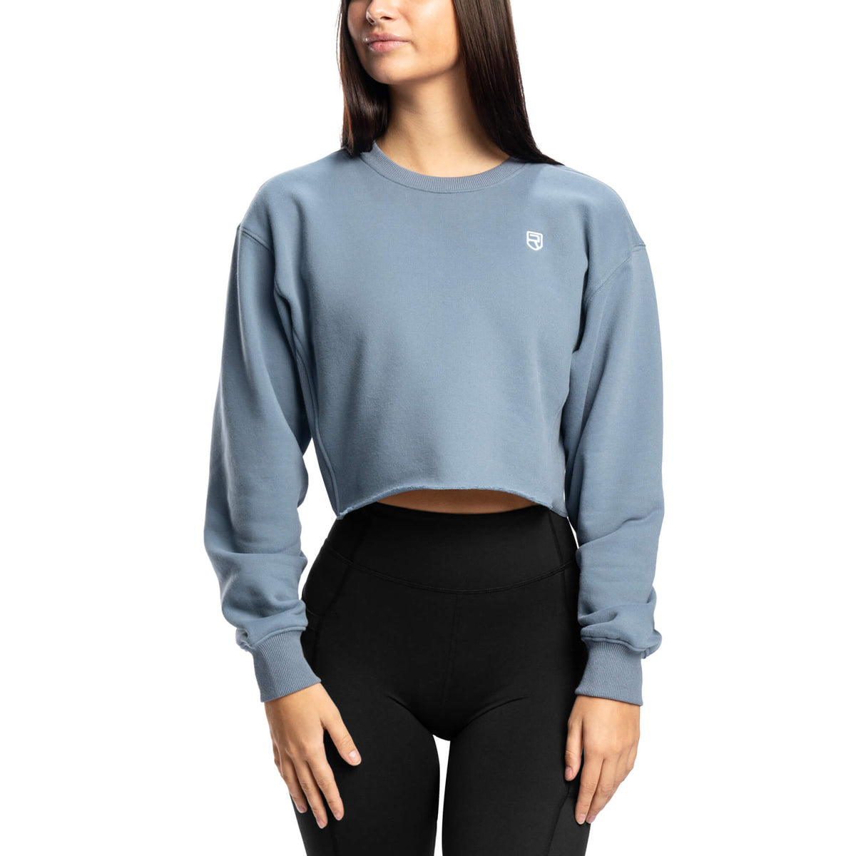 Comfy Cropped Sweater - Storm Blue
