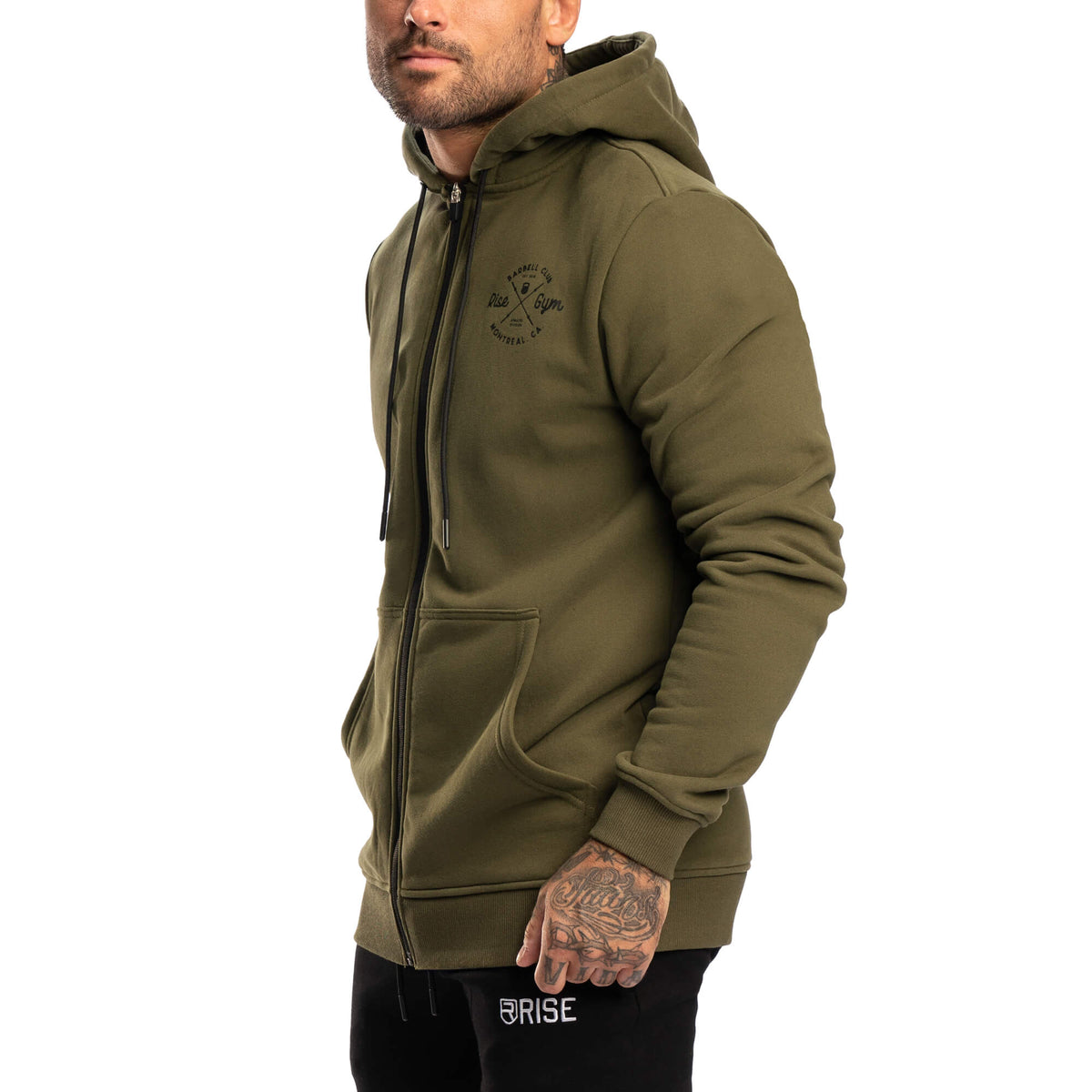 Army full zip hoodie top