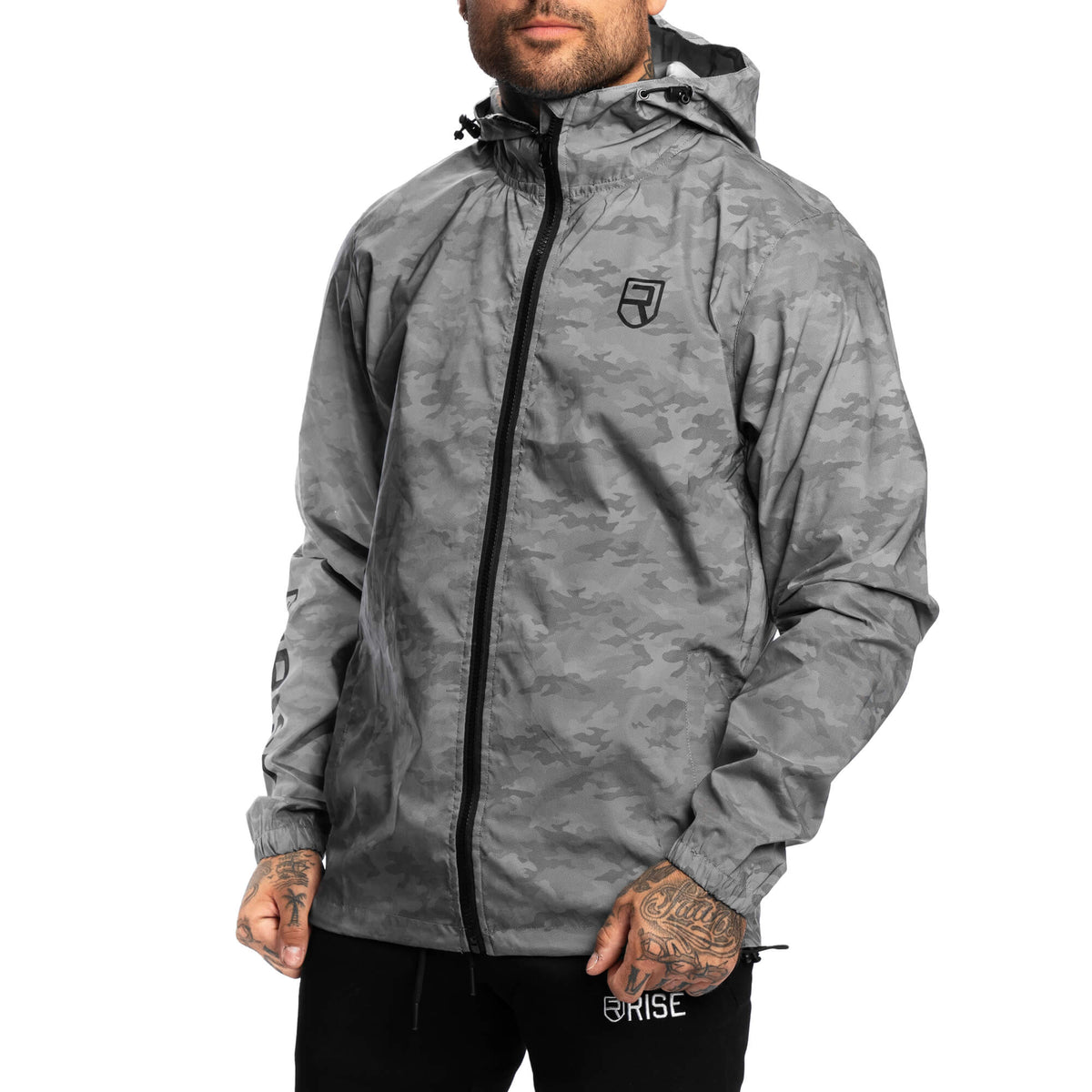 Gift for Him Camo Jacket Reflective Man Rain Coat Military 