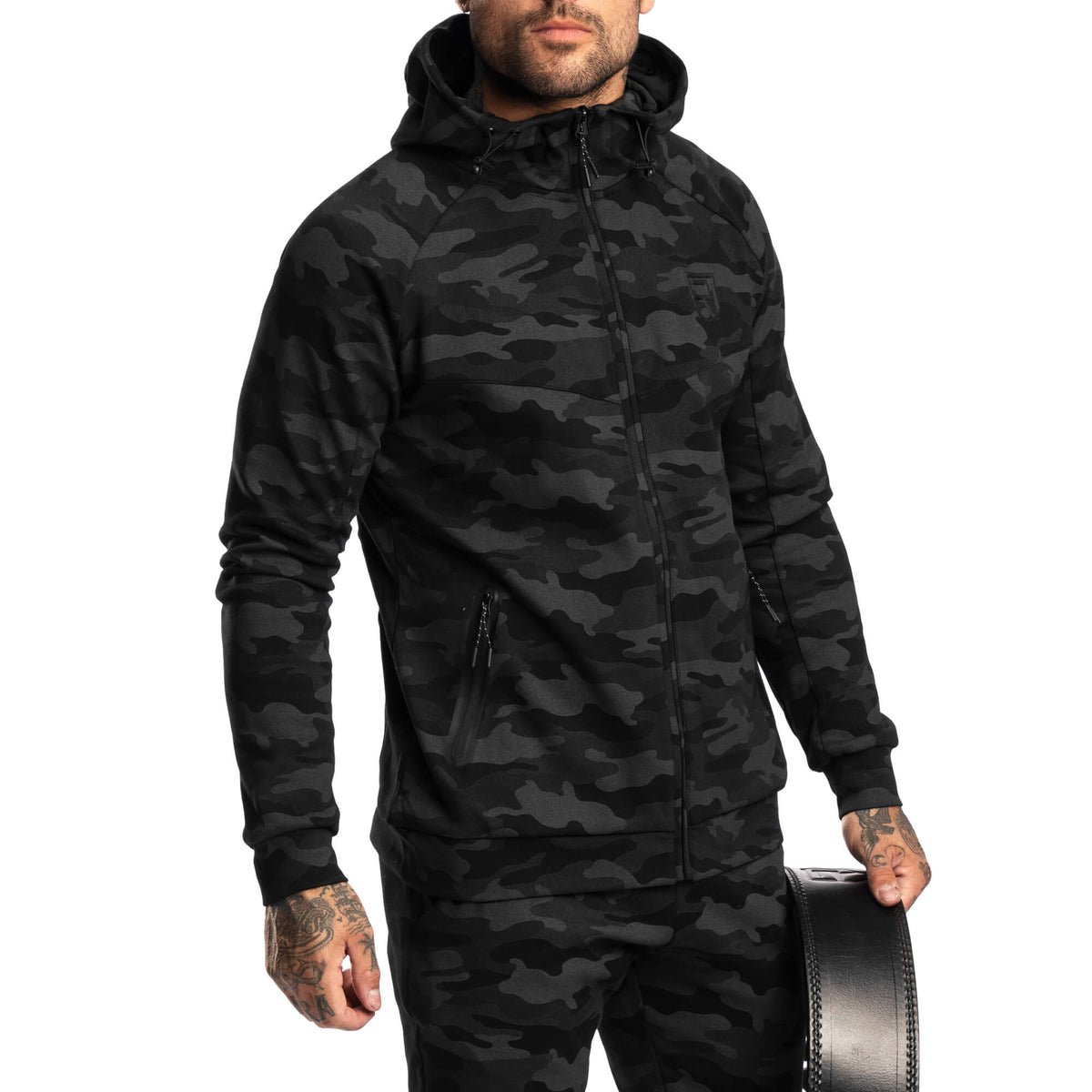 Peak Hoodie – Black Camo Rise - Main Image