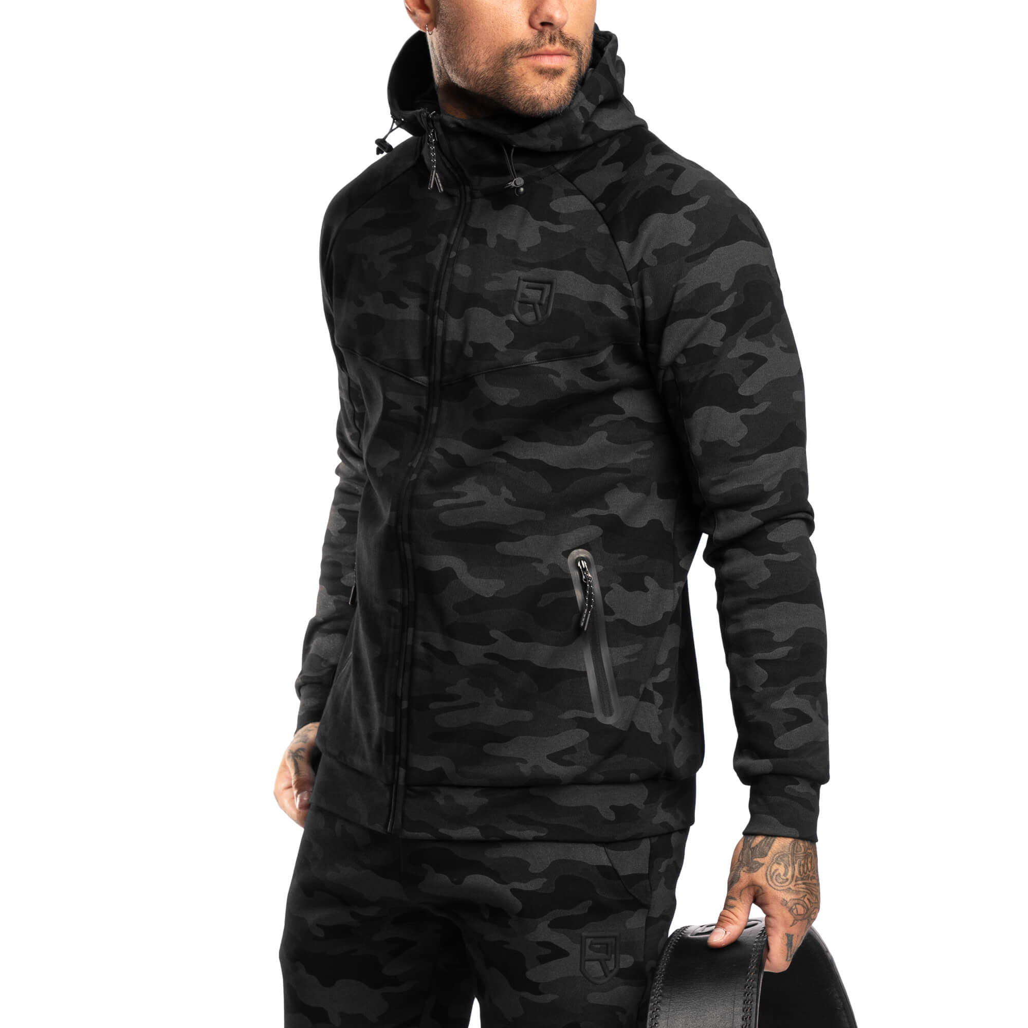 Peak Hoodie – Black Camo