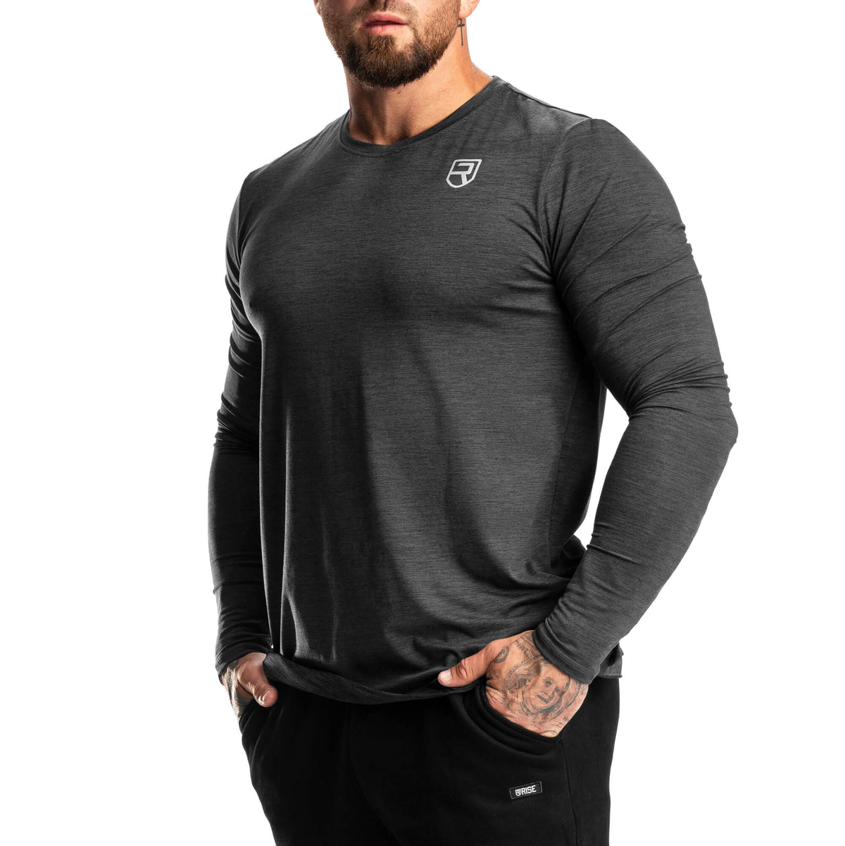 Softest Long Sleeve – Black Marl