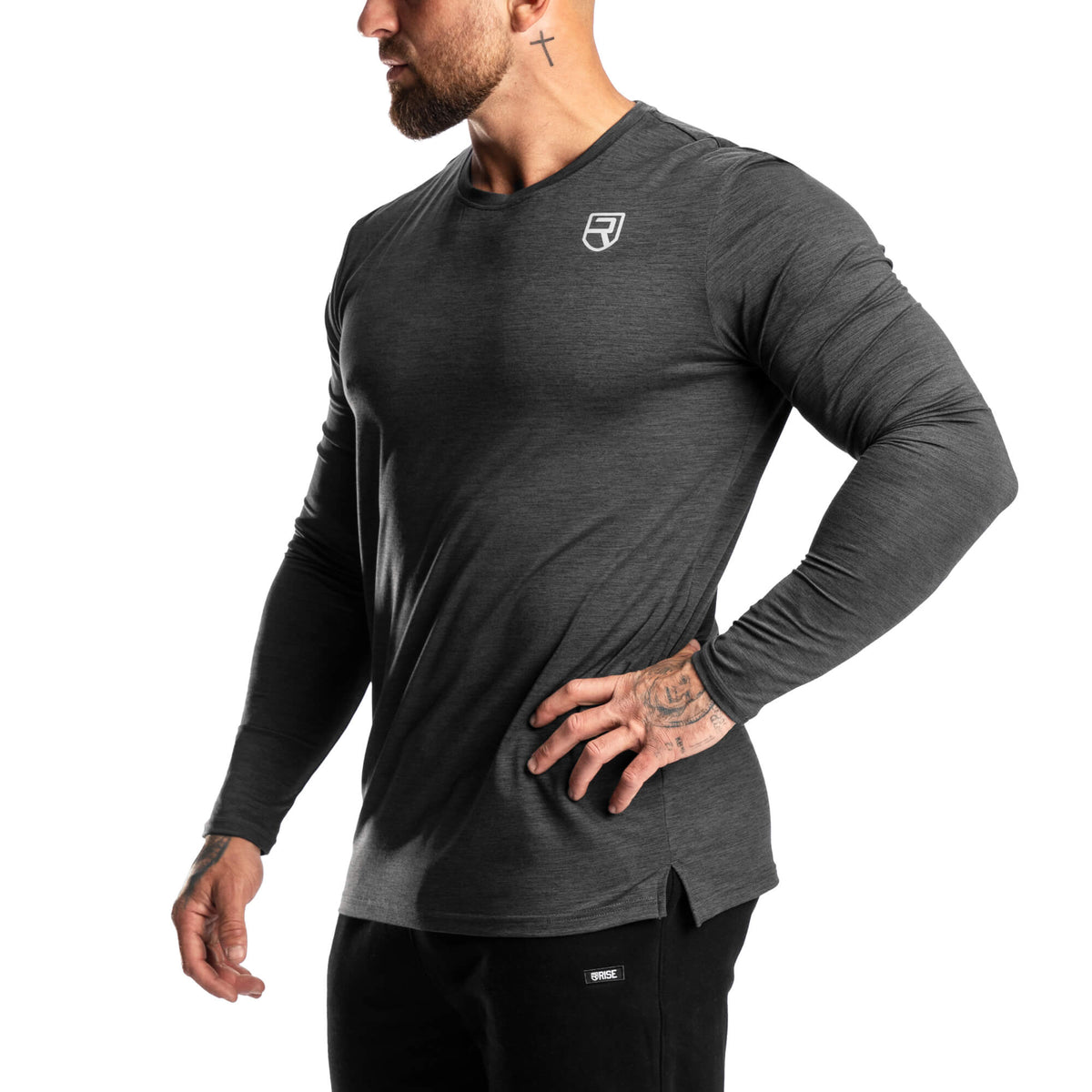 Softest Long Sleeve – Black Marl