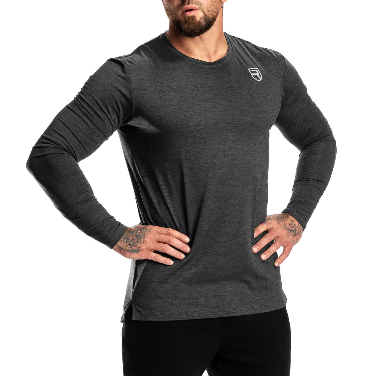 Softest Long Sleeve – Black Marl