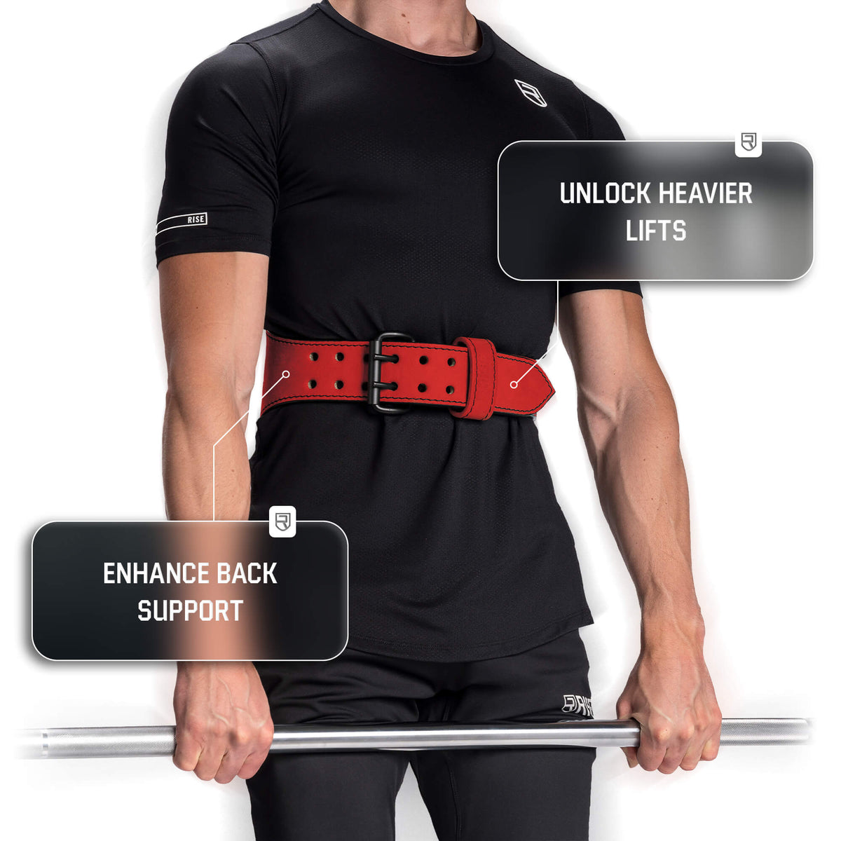 7mm Old School Leather Belt - Red