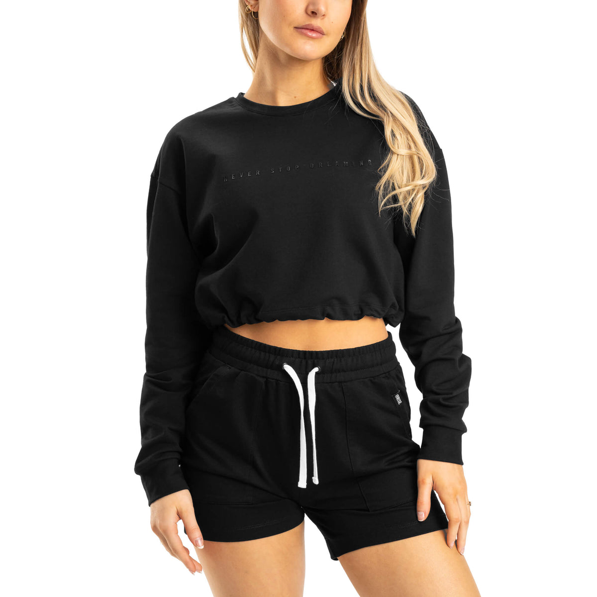 Cozy Crop Crewneck - Black