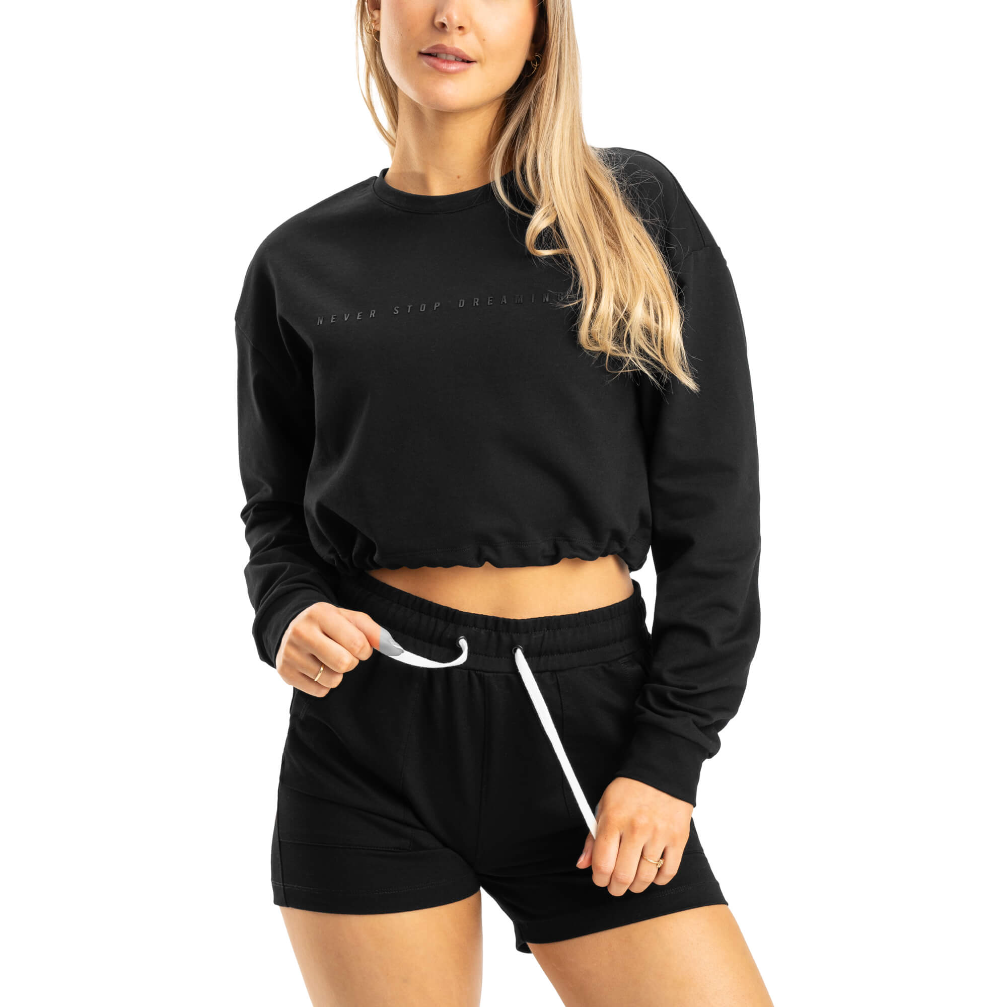 Cozy Crop Crewneck - Black