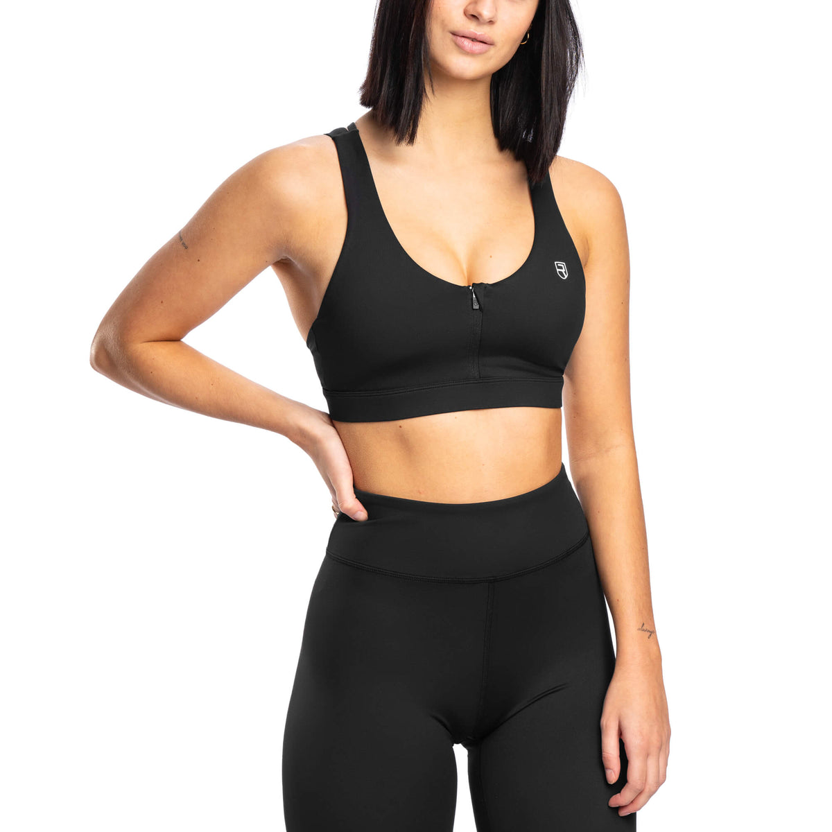 Radiance Zip Front Sports Bra - Black