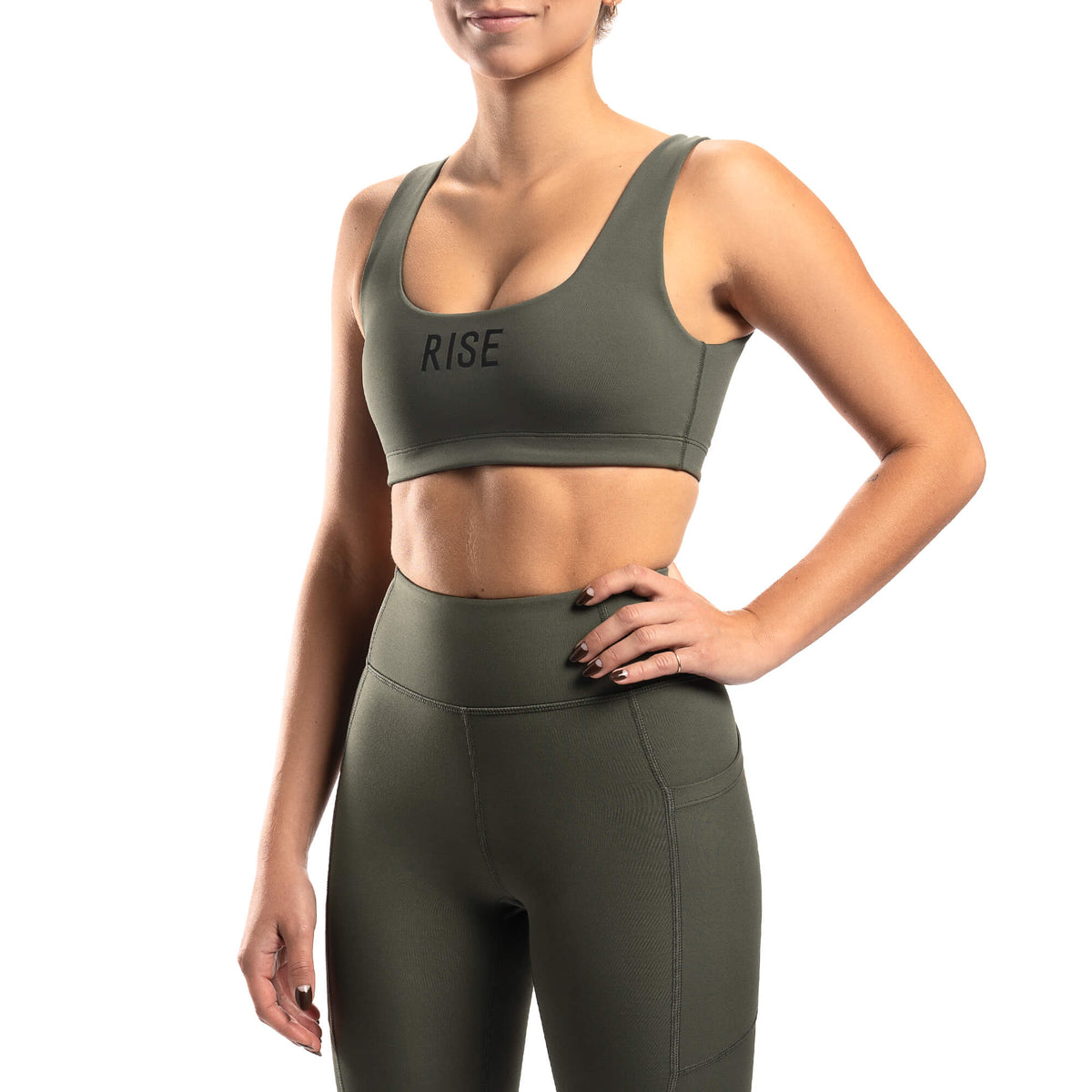 Alert Sports Bra - Army Green