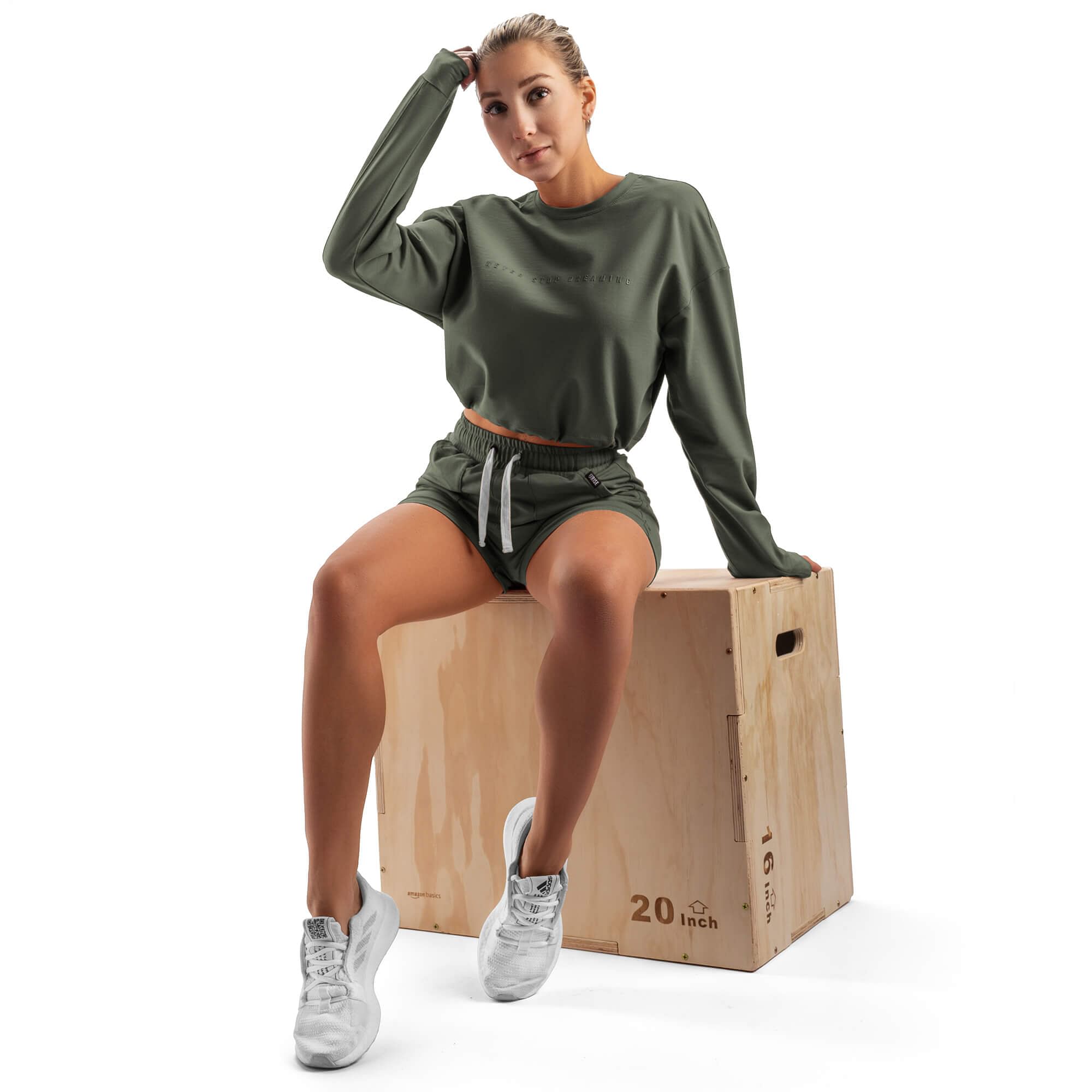 Cozy Crop Crewneck - Green