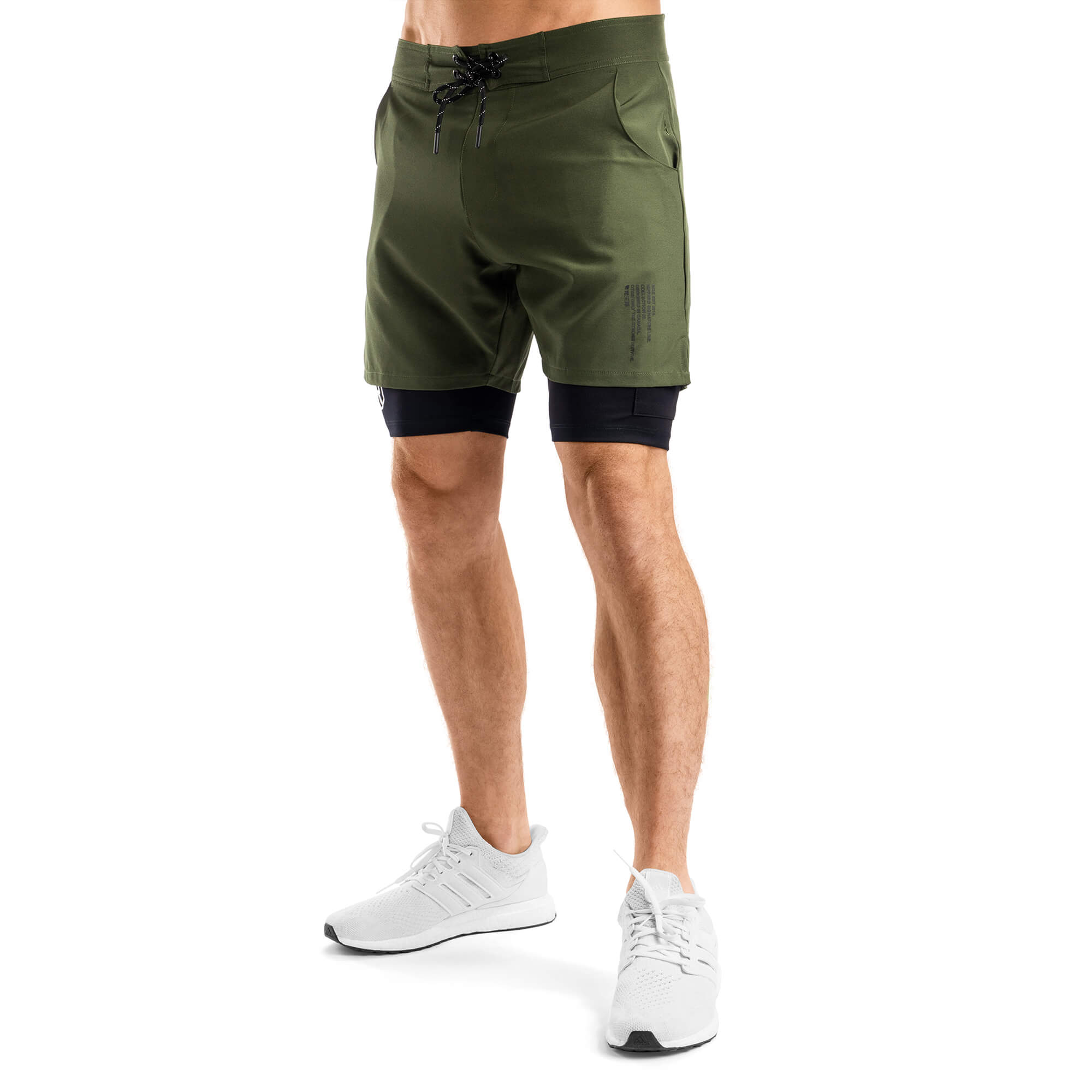 Satellite Shorts With Compression - Army Green