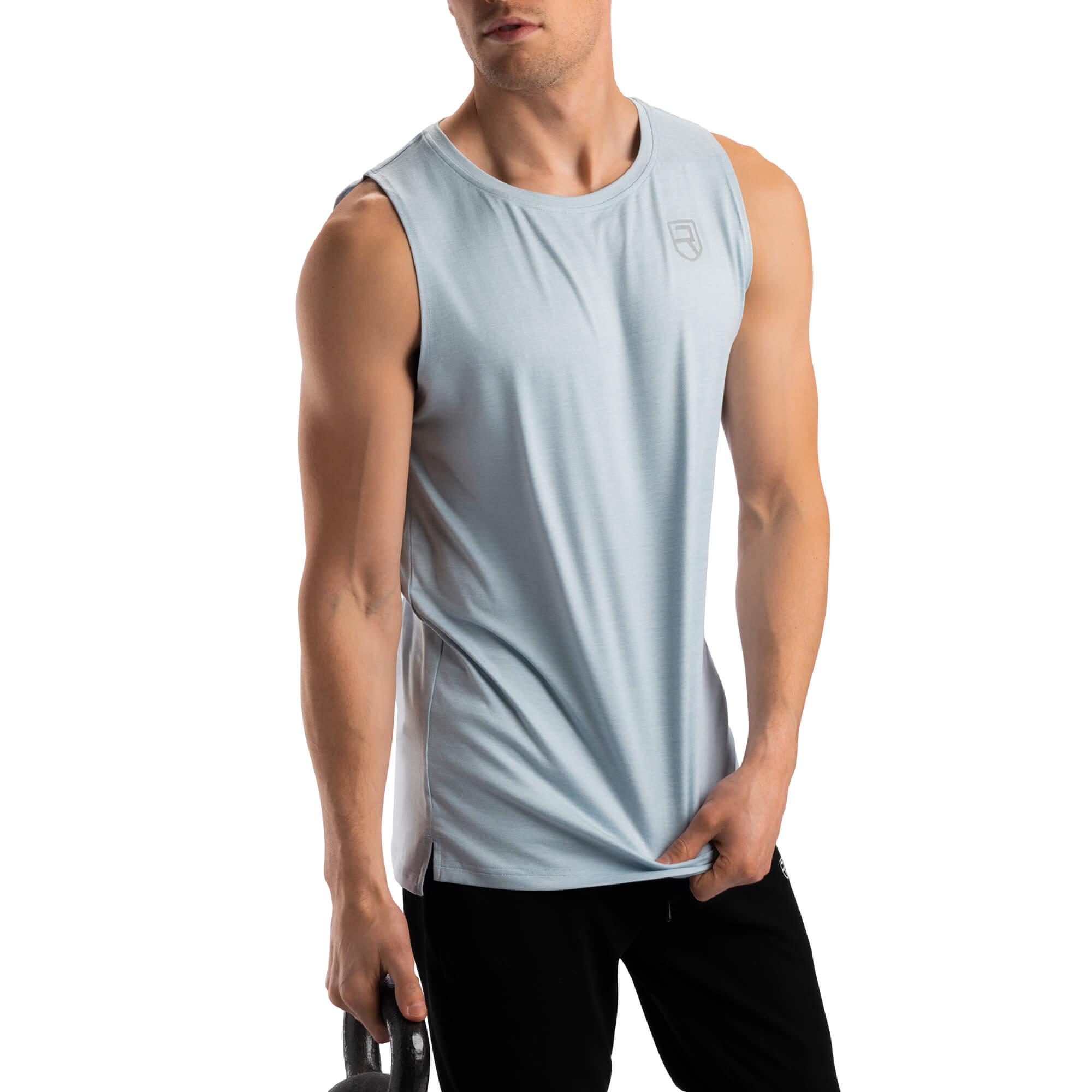 Softest Tank – Light Blue Marl