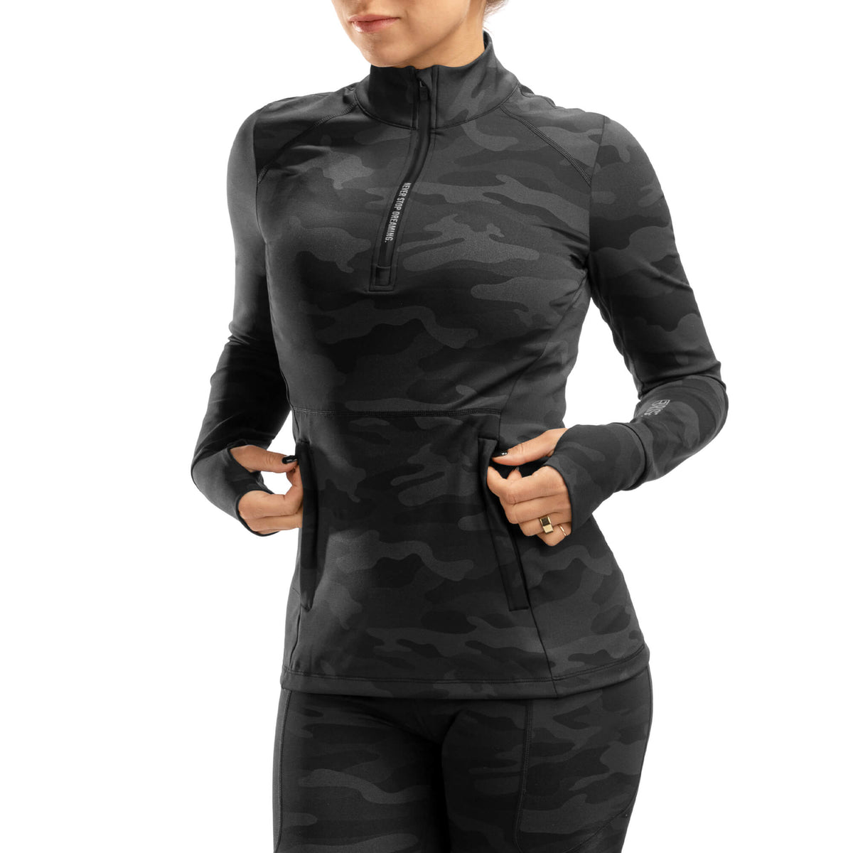 Absolute 1/4 Zip - Black Camo