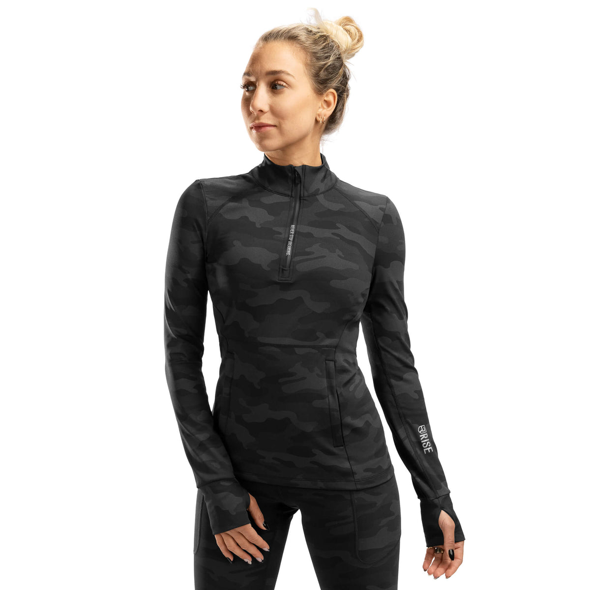 Absolute 1/4 Zip - Black Camo