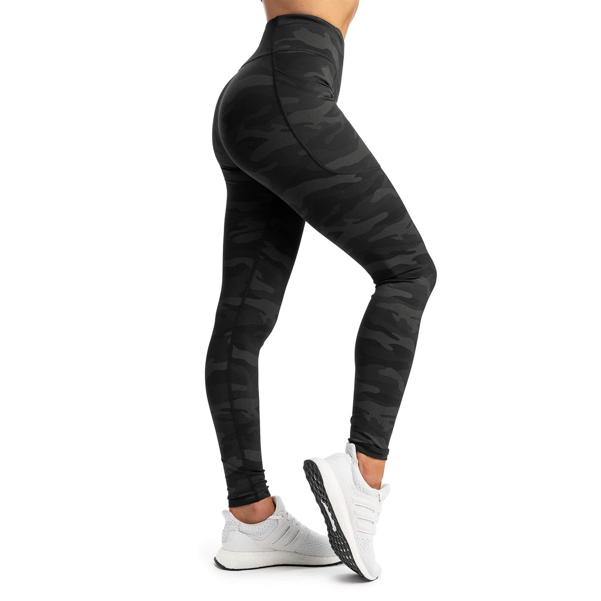 Absolute High-Waisted Pockets Leggings - Black Camo - Rise