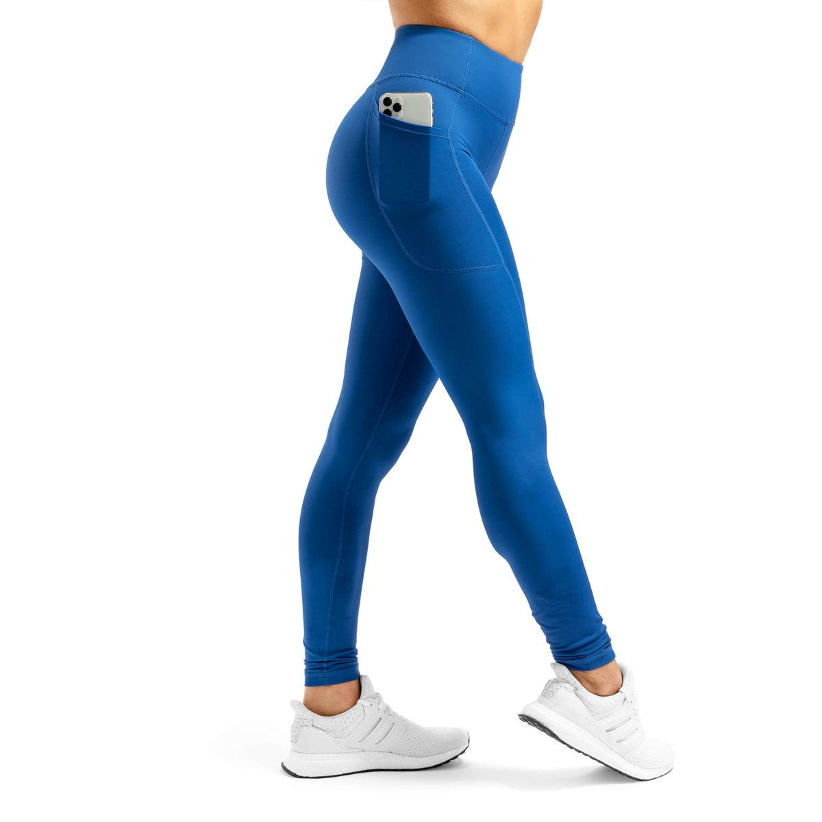 Arsenal High-Waisted Pockets Leggings Royal Blue Rise