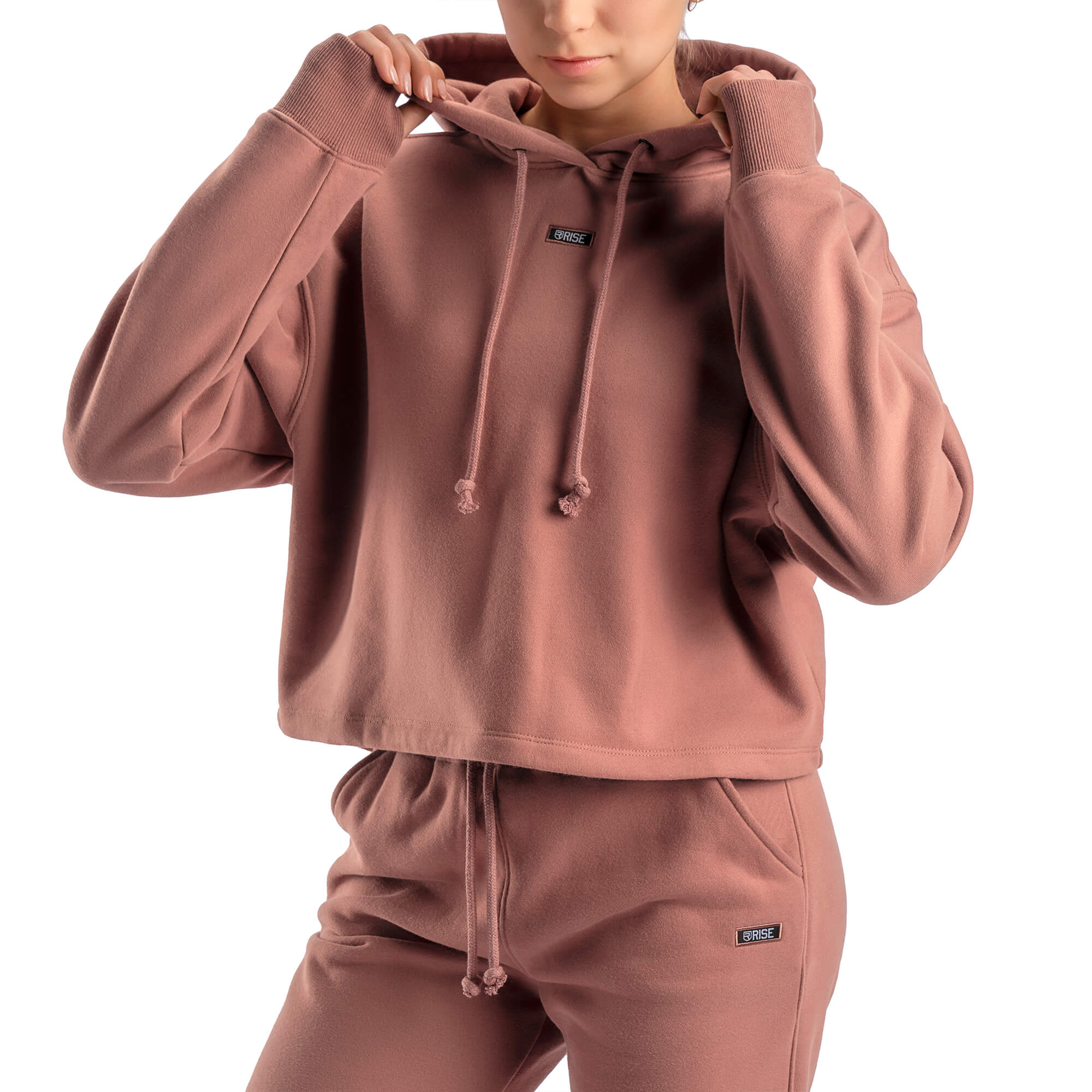 Comfy Crop Hoodie - Dusty Pink