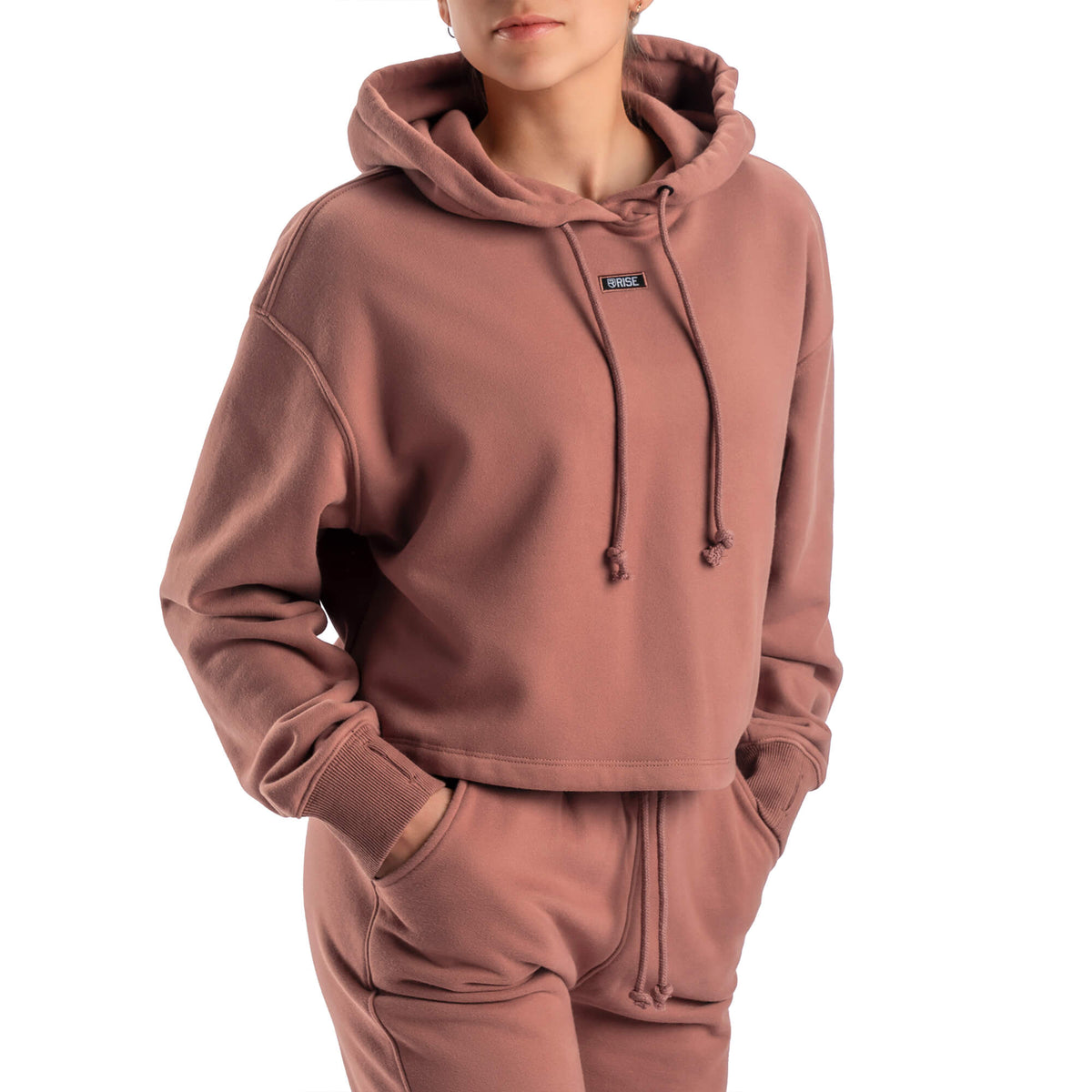 Comfy Crop Hoodie - Dusty Pink