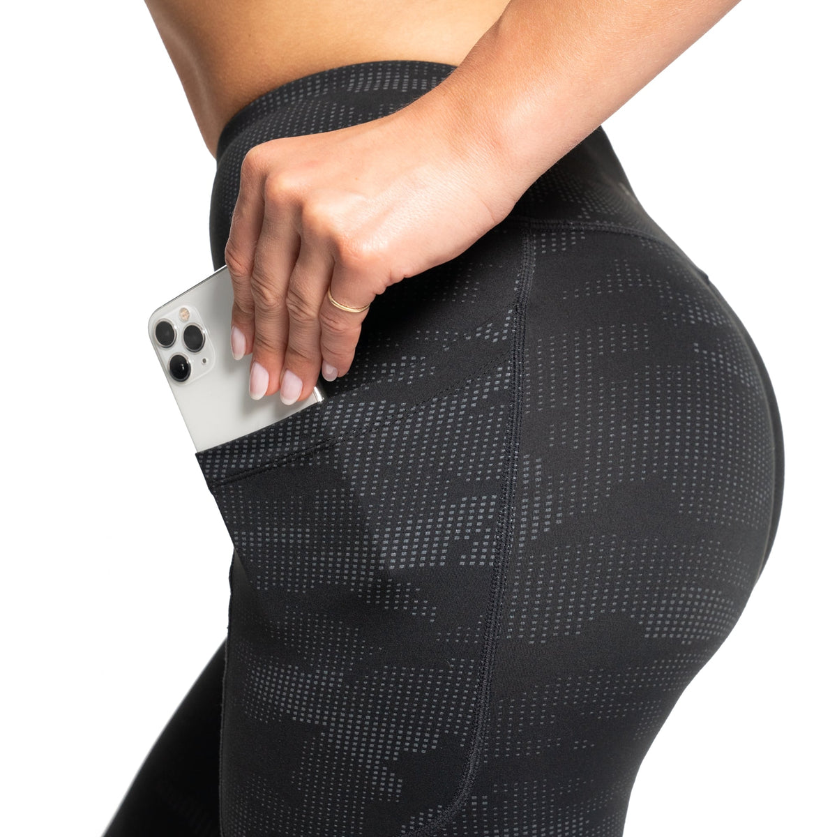 Absolute High-Waisted Pockets Leggings - Reflective Black Camo